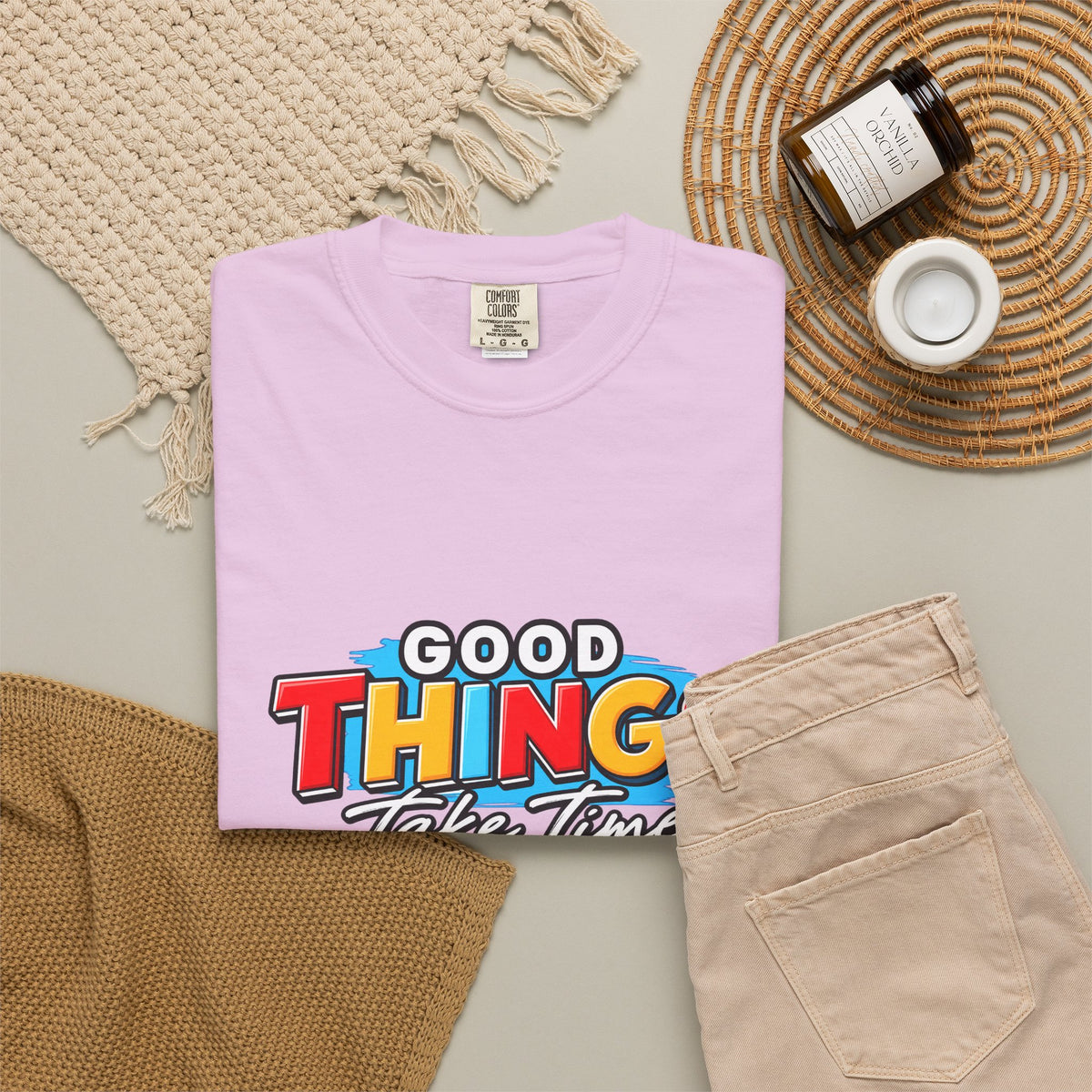 T-Shirt — "Good Things Take Time" Retro Graphic Tee