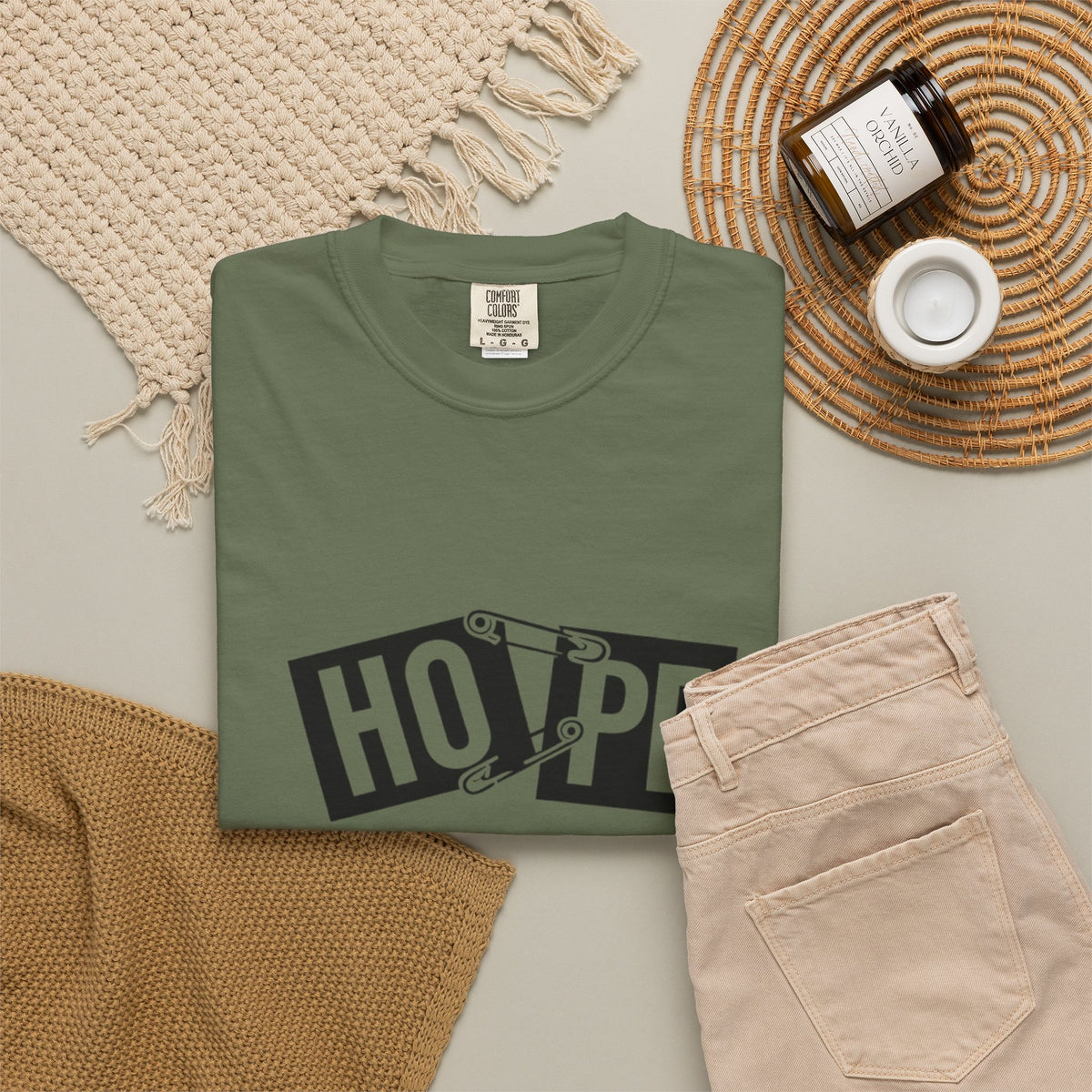 Hope Safety Pin T-Shirt — Graphic 'HOPE' Design