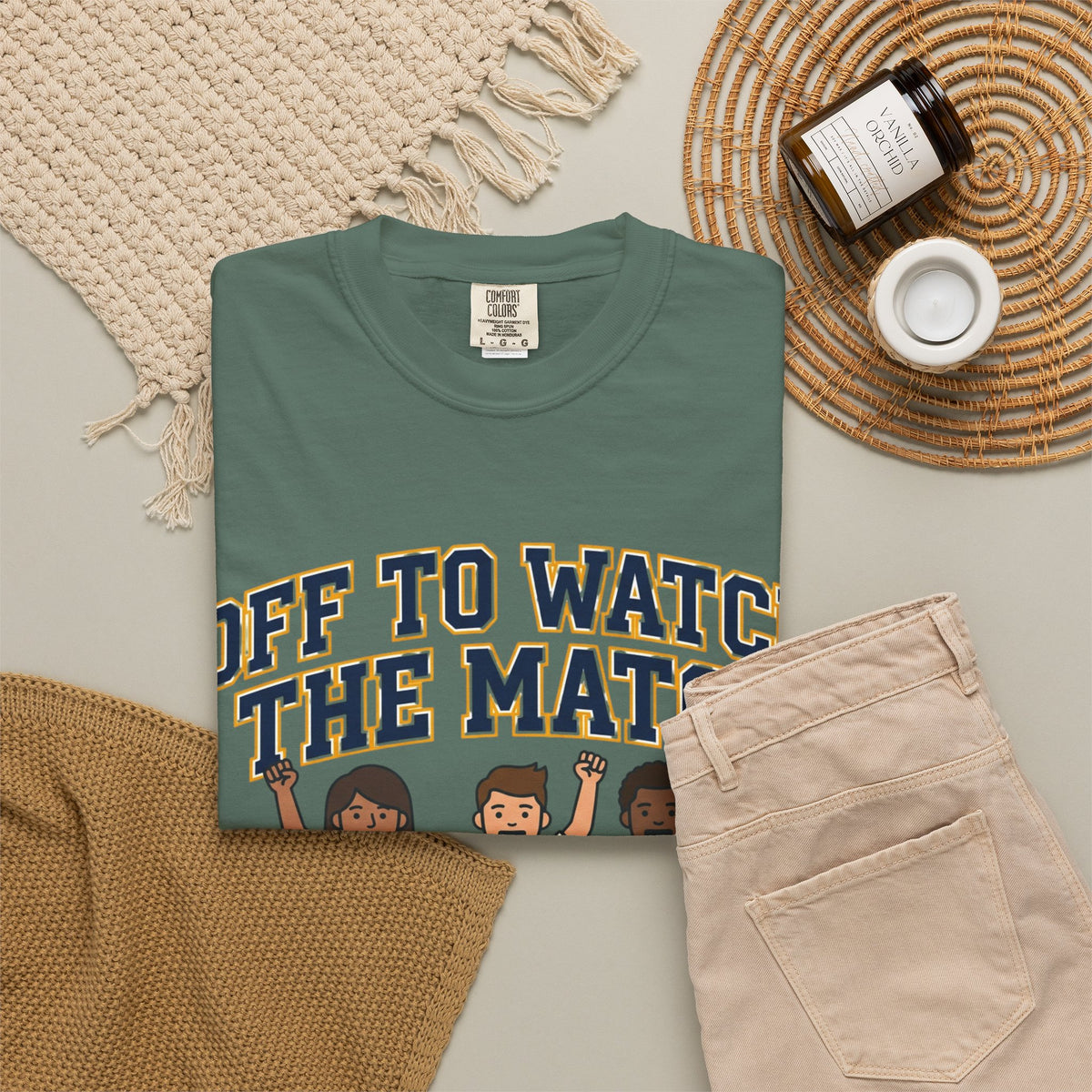 Off to Watch the Match T-Shirt — 'With My Crew' Sports Fan Tee