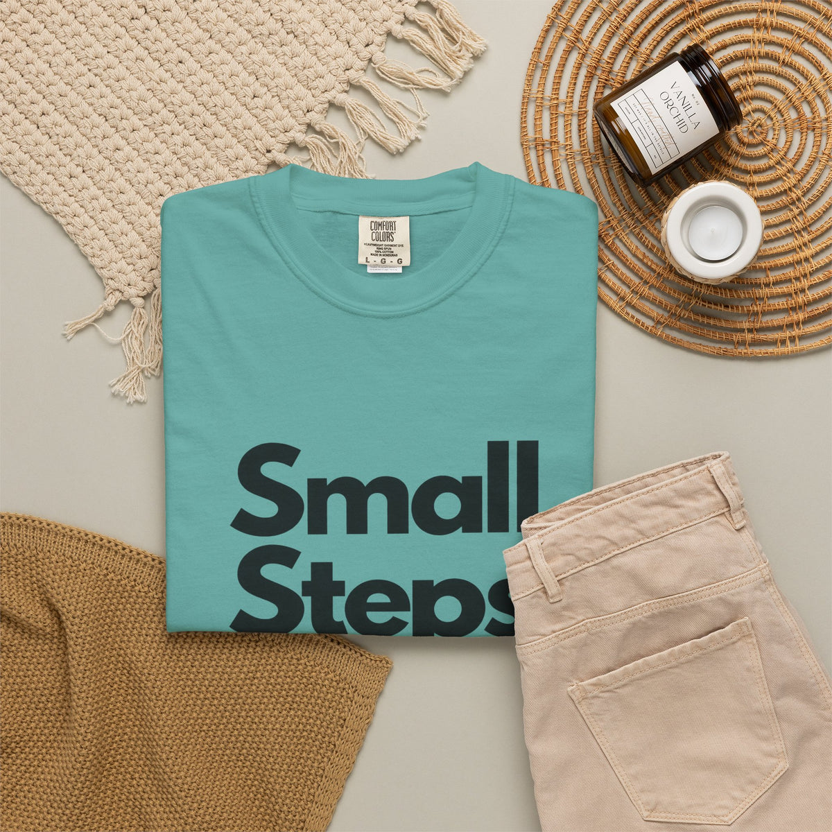 Motivational Tee — “Small Steps Every Day.” Inspirational Casual T-Shirt