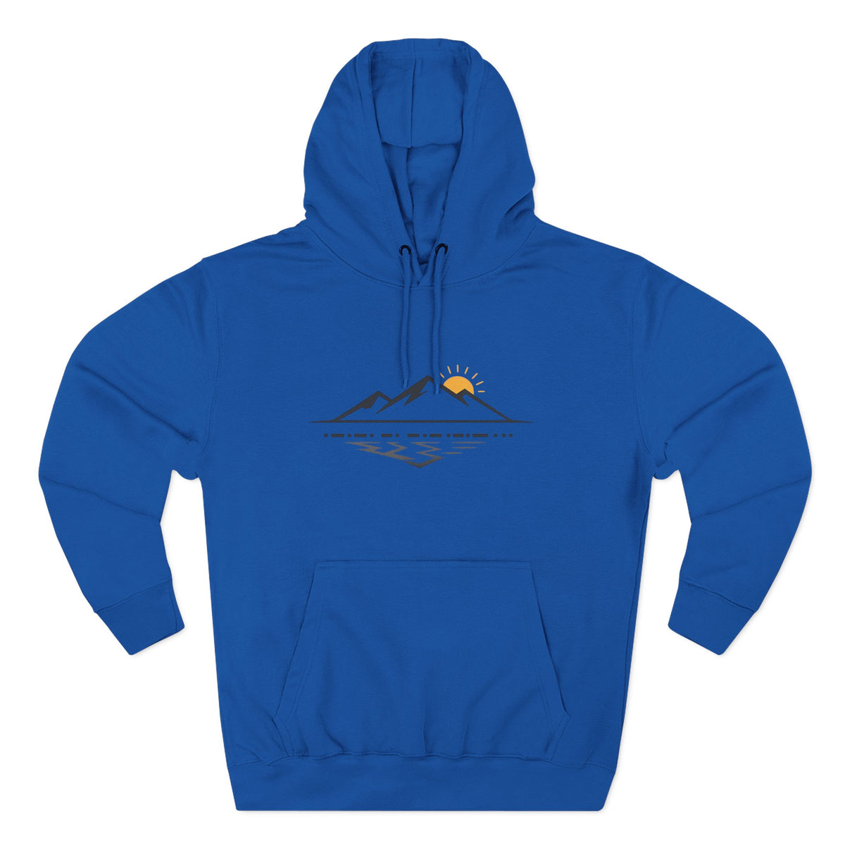 Mountain Sunrise Hoodie — Minimal Outdoor Graphic Pullover
