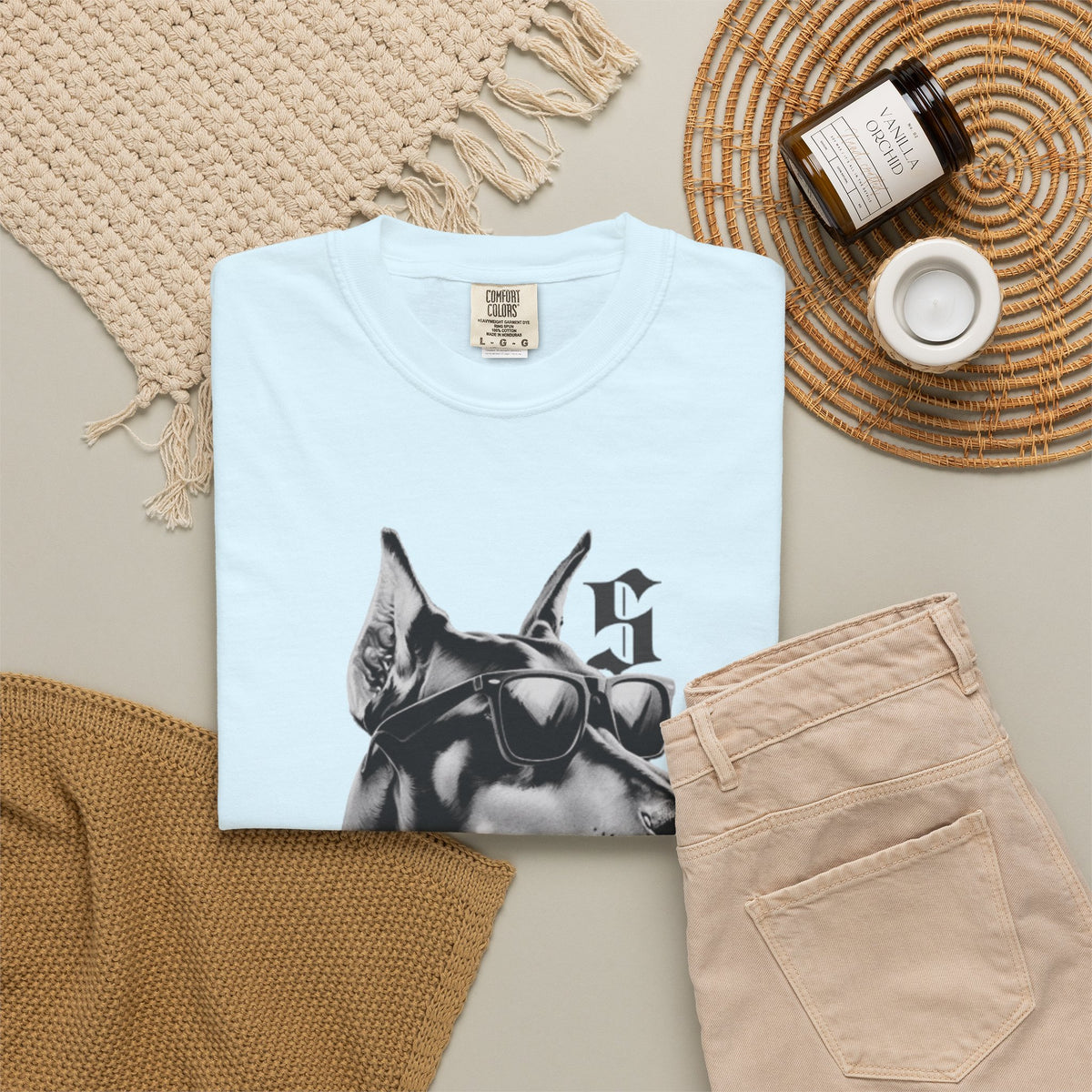 Doberman Sunglasses Graphic T-Shirt — "Snooper" Streetwear Tee