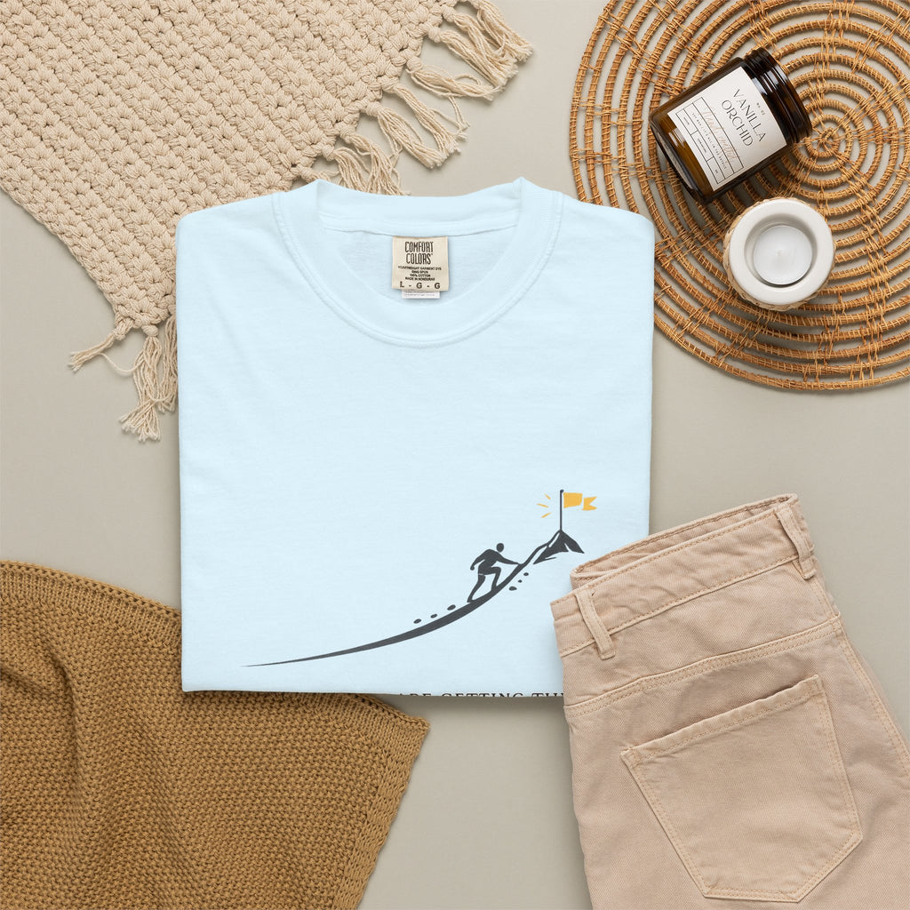 Motivational Climber T-Shirt — "Keep Going, You Are Getting There"