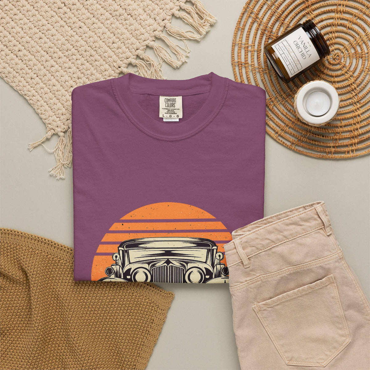 Vintage Car Sunset T-Shirt