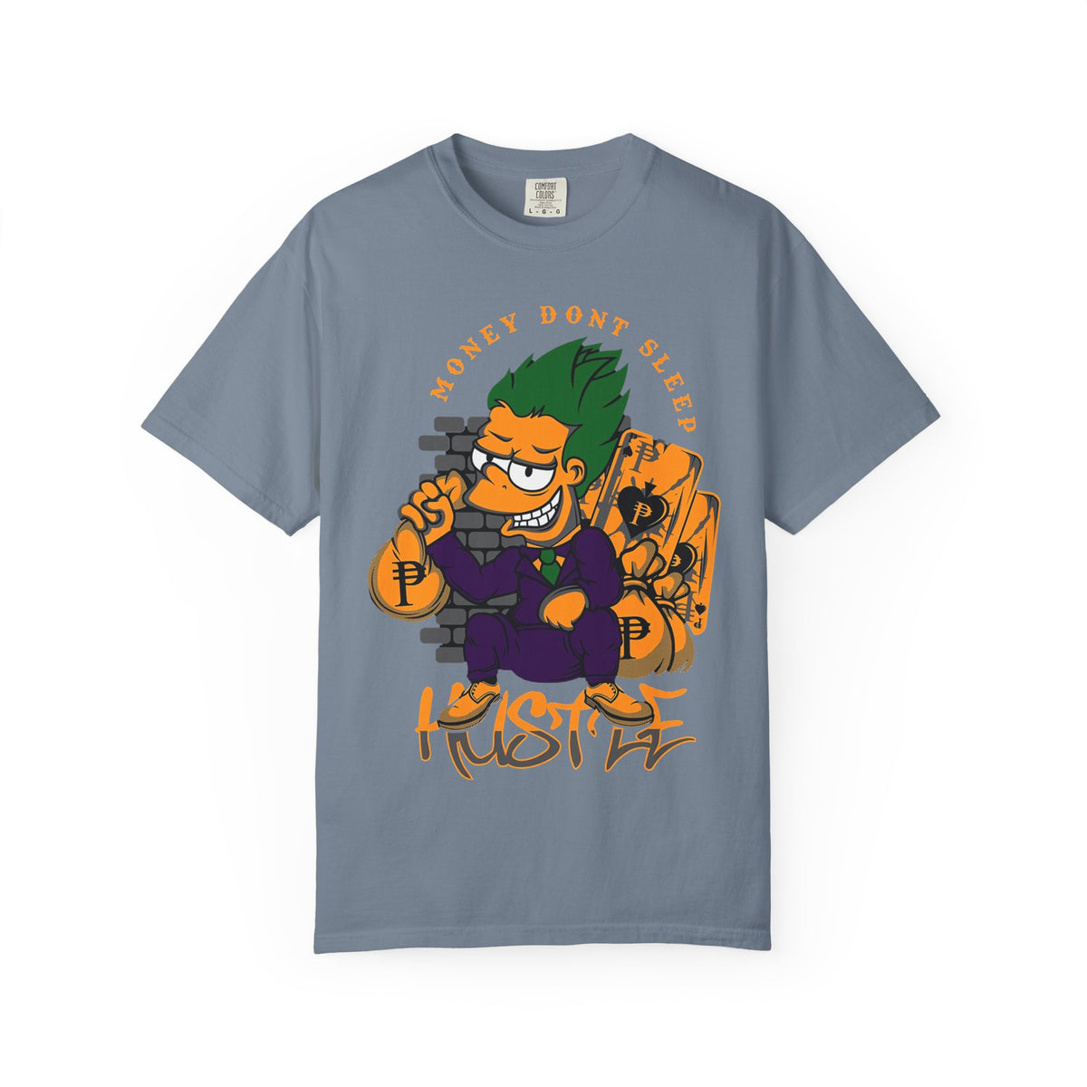 T-Shirt — 'Money Don’t Sleep' Cartoon Hustle Tee