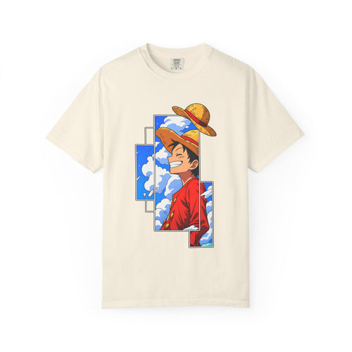 Anime Straw Hat Crew T-Shirt — Luffy Smiling Sky Graphic Tee