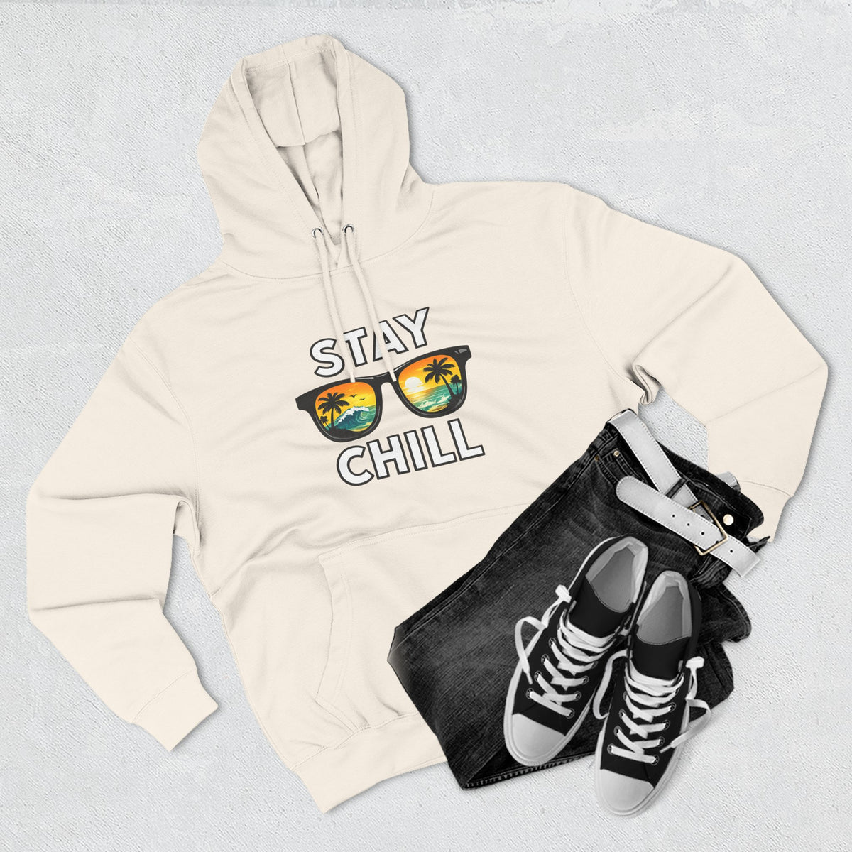Stay Chill Sunglasses Hoodie — Casual Beach Vibe Pullover