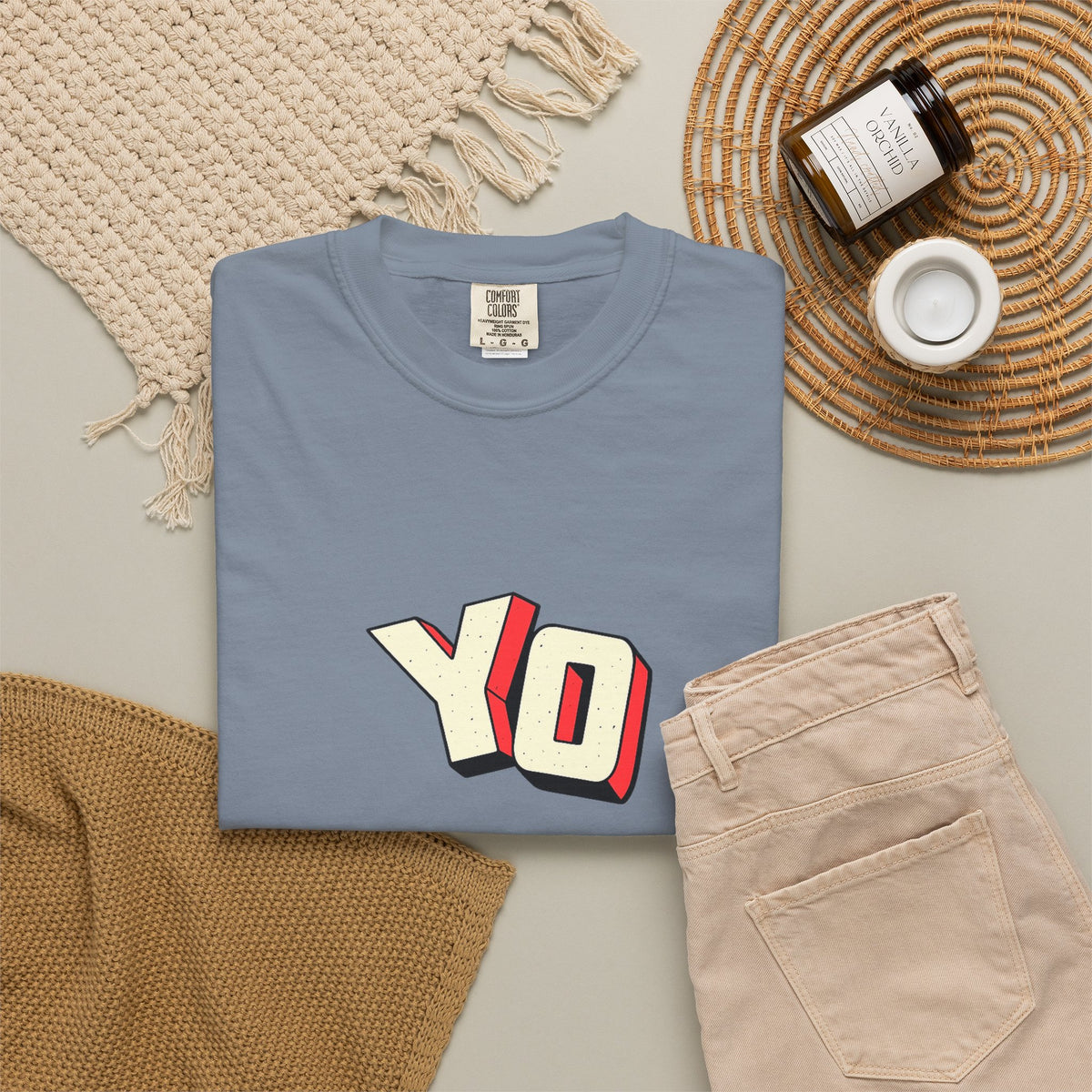 Yo Graphic T-Shirt — Retro 3D Lettering Tee
