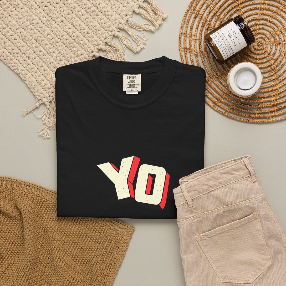 Yo Graphic T-Shirt — Retro 3D Lettering Tee