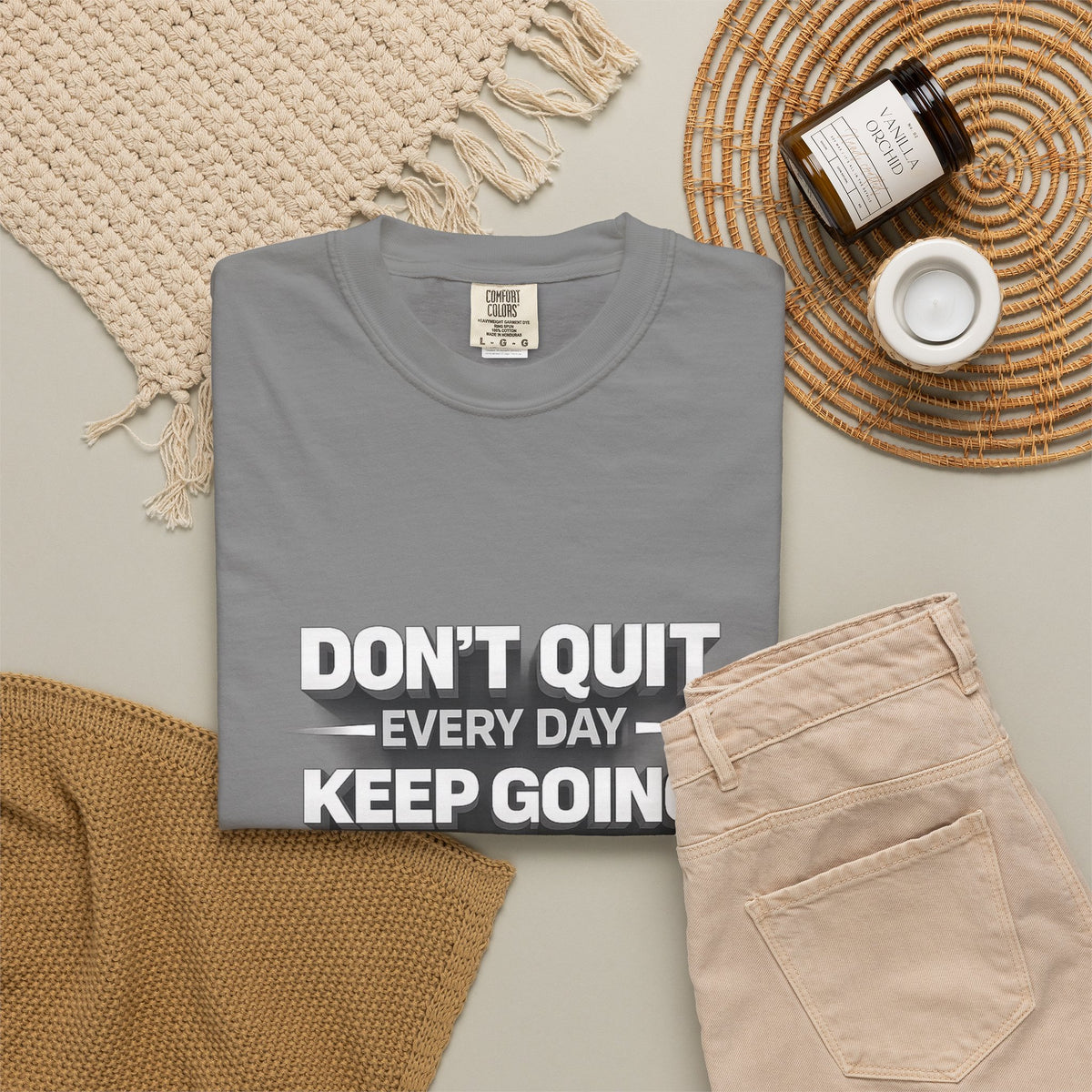 Motivational T-Shirt - "Don't Quit Every Day, Keep Going" Inspirational Tee