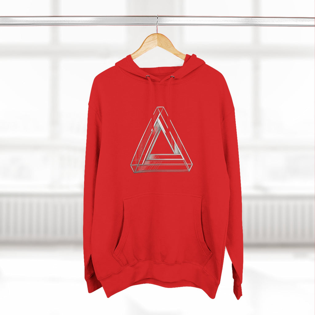 Minimal Geometric Triangle Hoodie — Three-Panel Illusion Design
