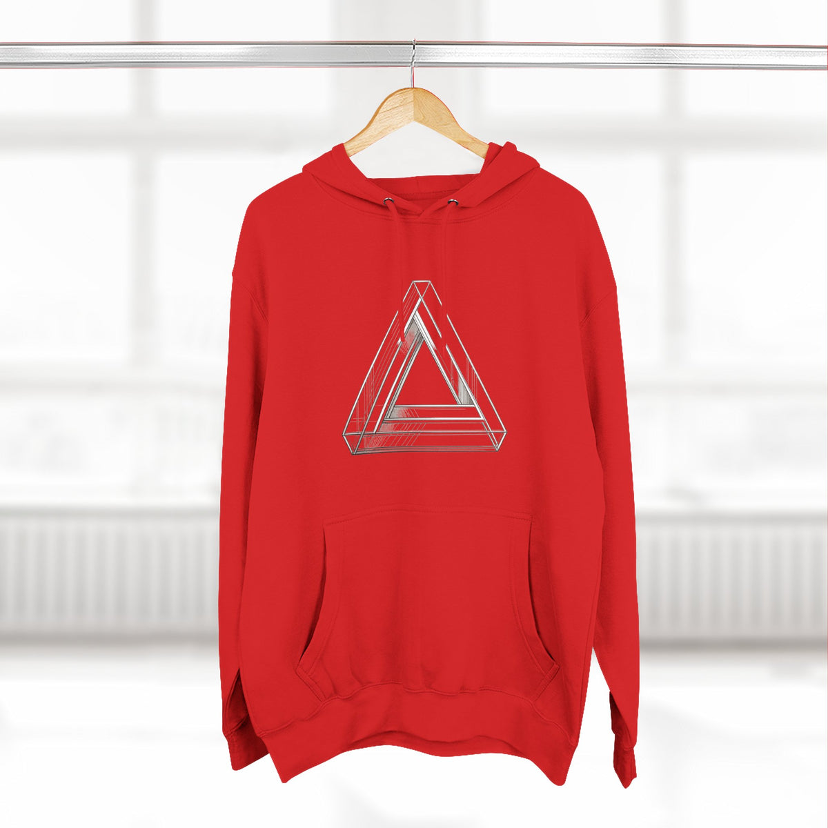 Minimal Geometric Triangle Hoodie — Three-Panel Illusion Design