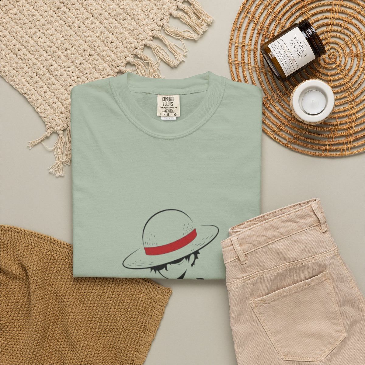 Minimal Straw Hat Silhouette T-Shirt