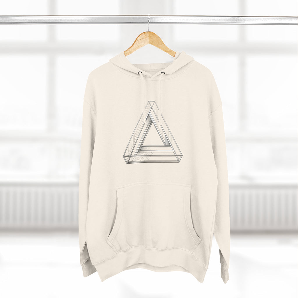 Minimal Geometric Triangle Hoodie — Three-Panel Illusion Design