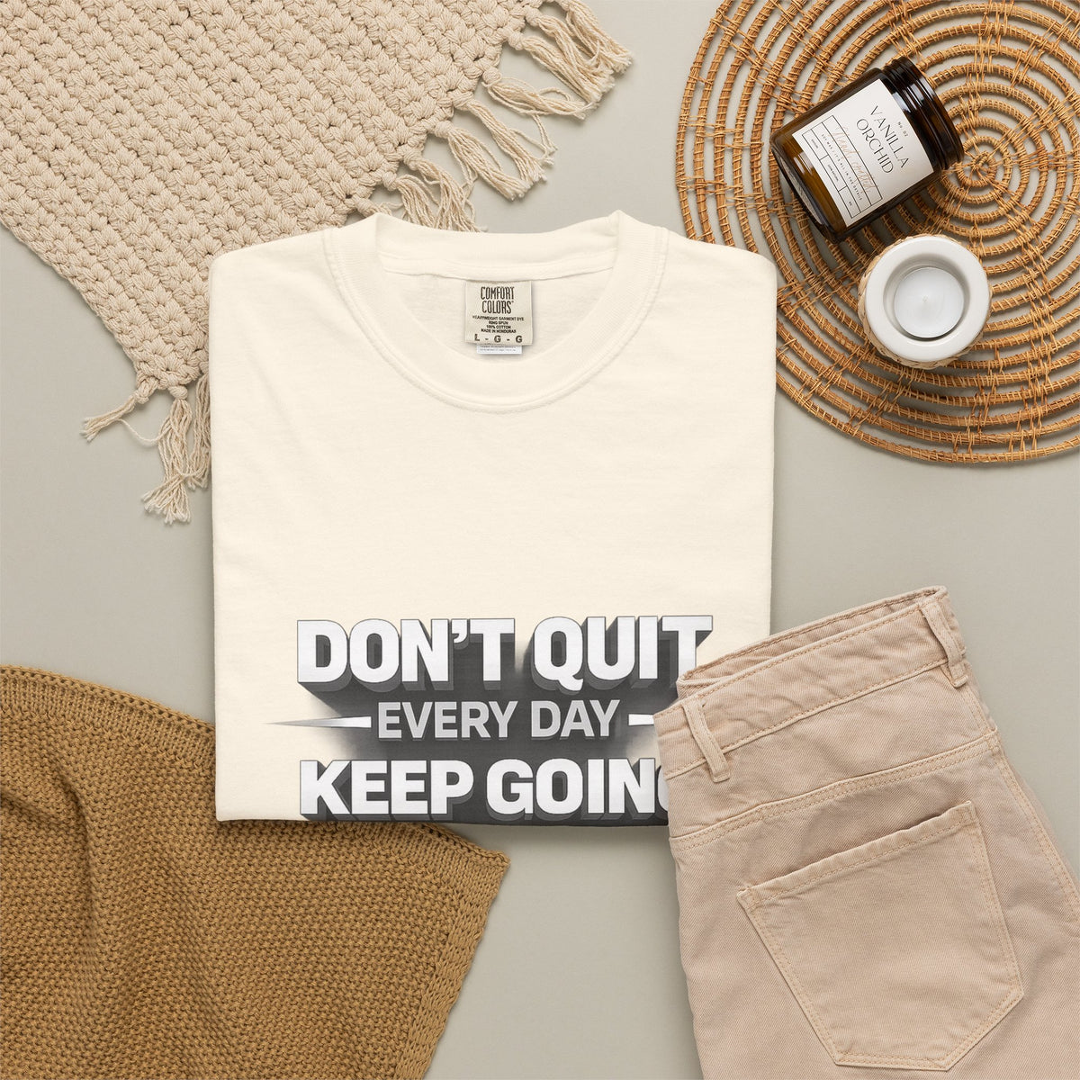 Motivational T-Shirt - "Don't Quit Every Day, Keep Going" Inspirational Tee