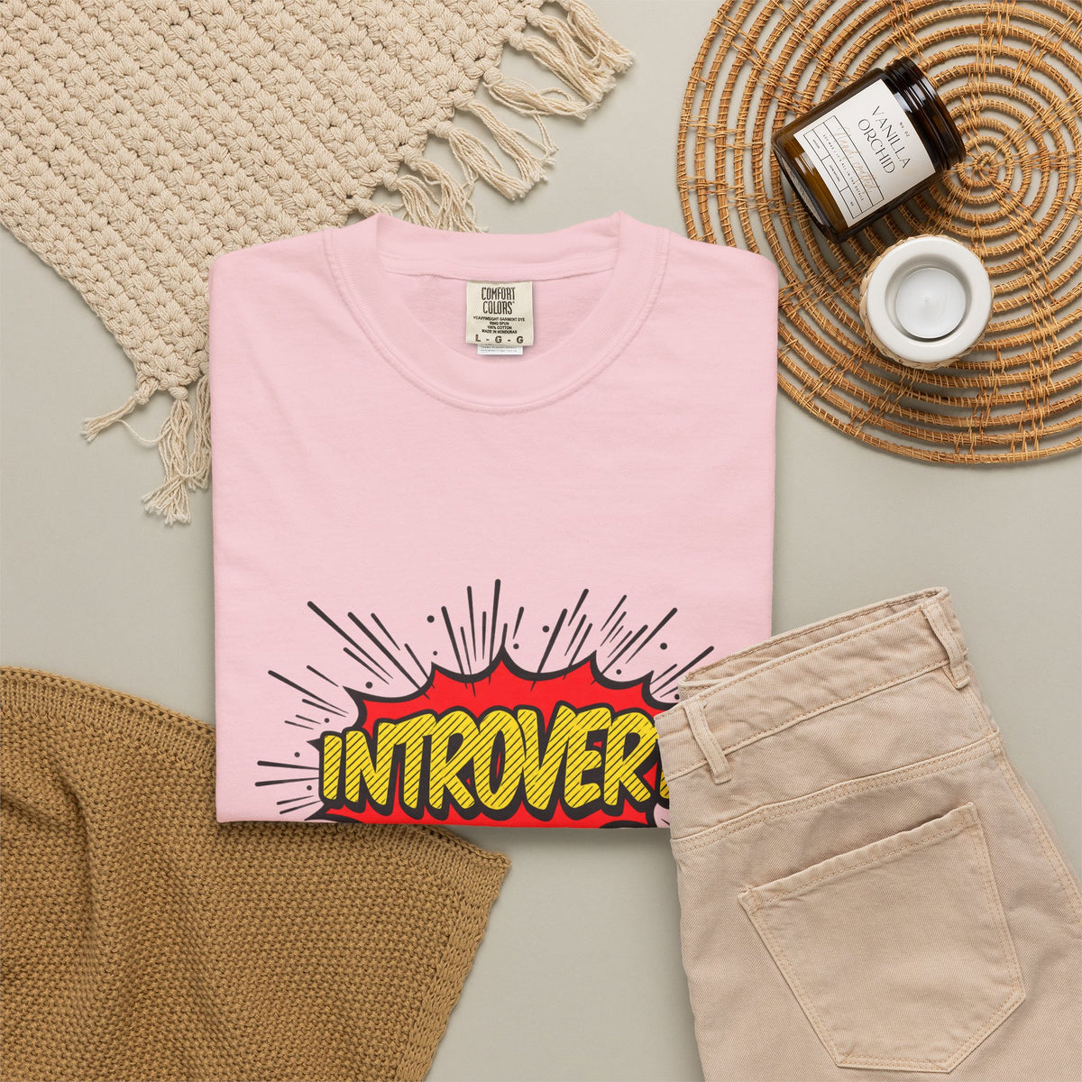 Introvert Comic Pop T-Shirt — Graphic "INTROVERT!" Tee