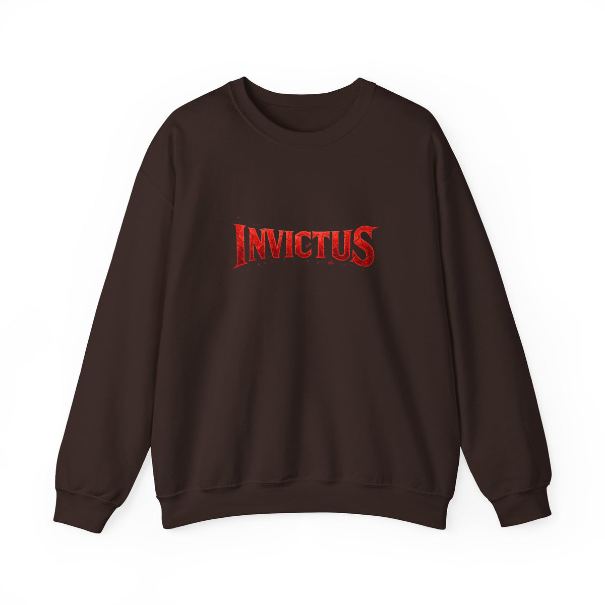 Invictus Crewneck Sweatshirt — Bold Red Script Pullover