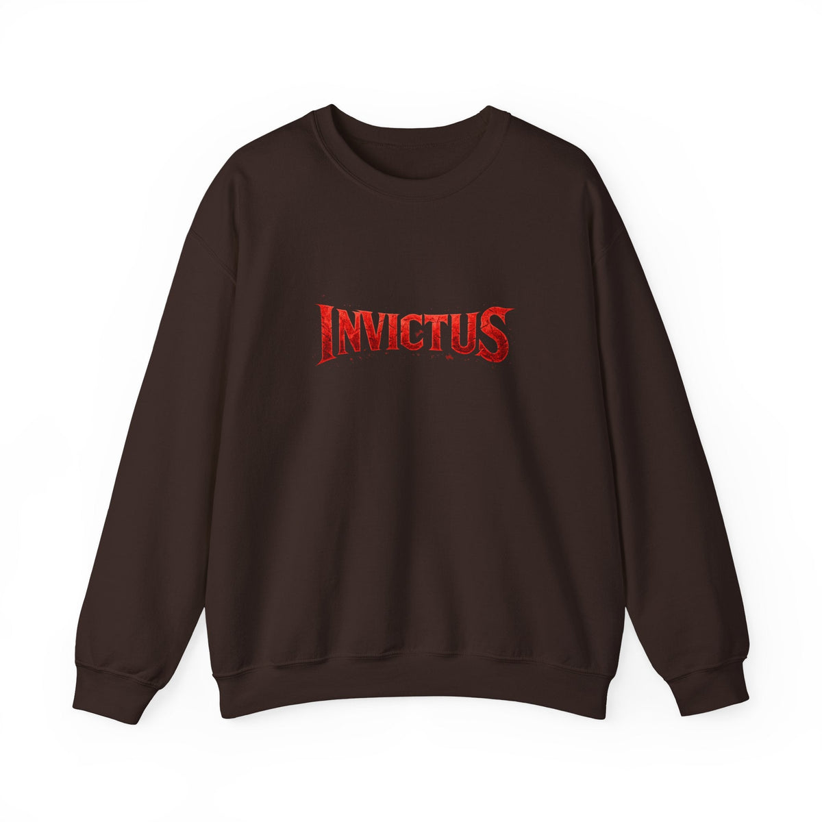 Invictus Crewneck Sweatshirt — Bold Red Script Pullover