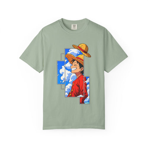 Anime Straw Hat Crew T-Shirt — Luffy Smiling Sky Graphic Tee