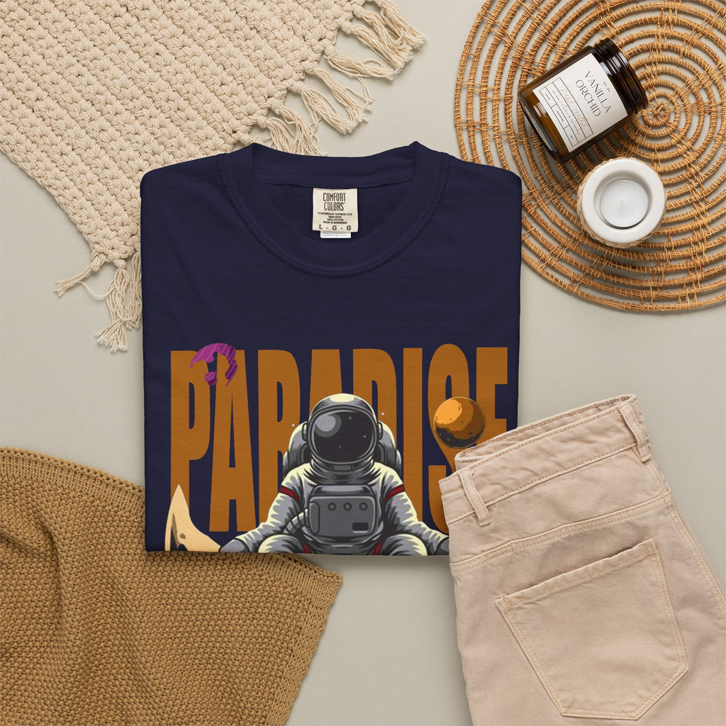 T-Shirt — 'Paradise: Never Get Tired of Getting Lost' Astronaut Graphic Tee