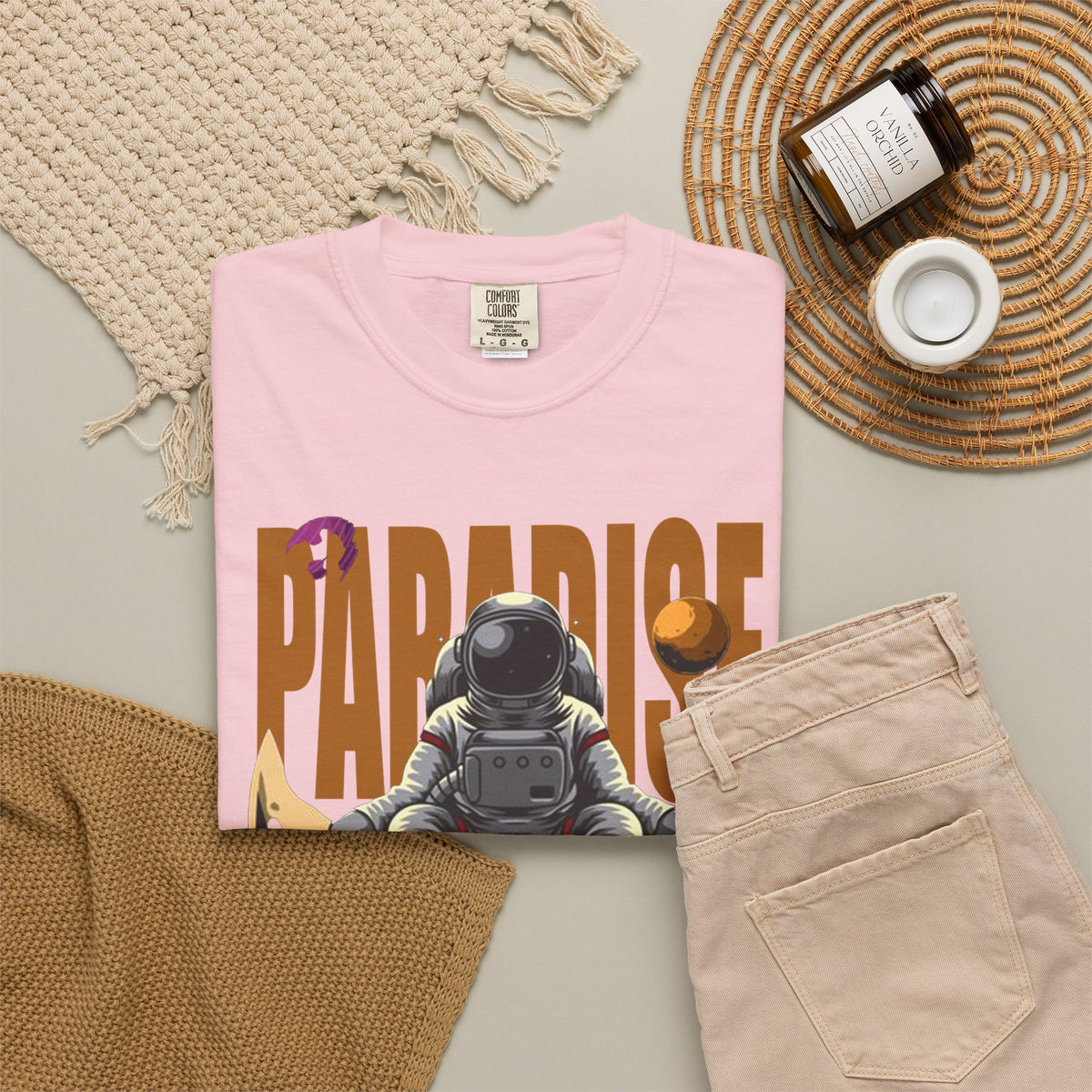 T-Shirt — 'Paradise: Never Get Tired of Getting Lost' Astronaut Graphic Tee
