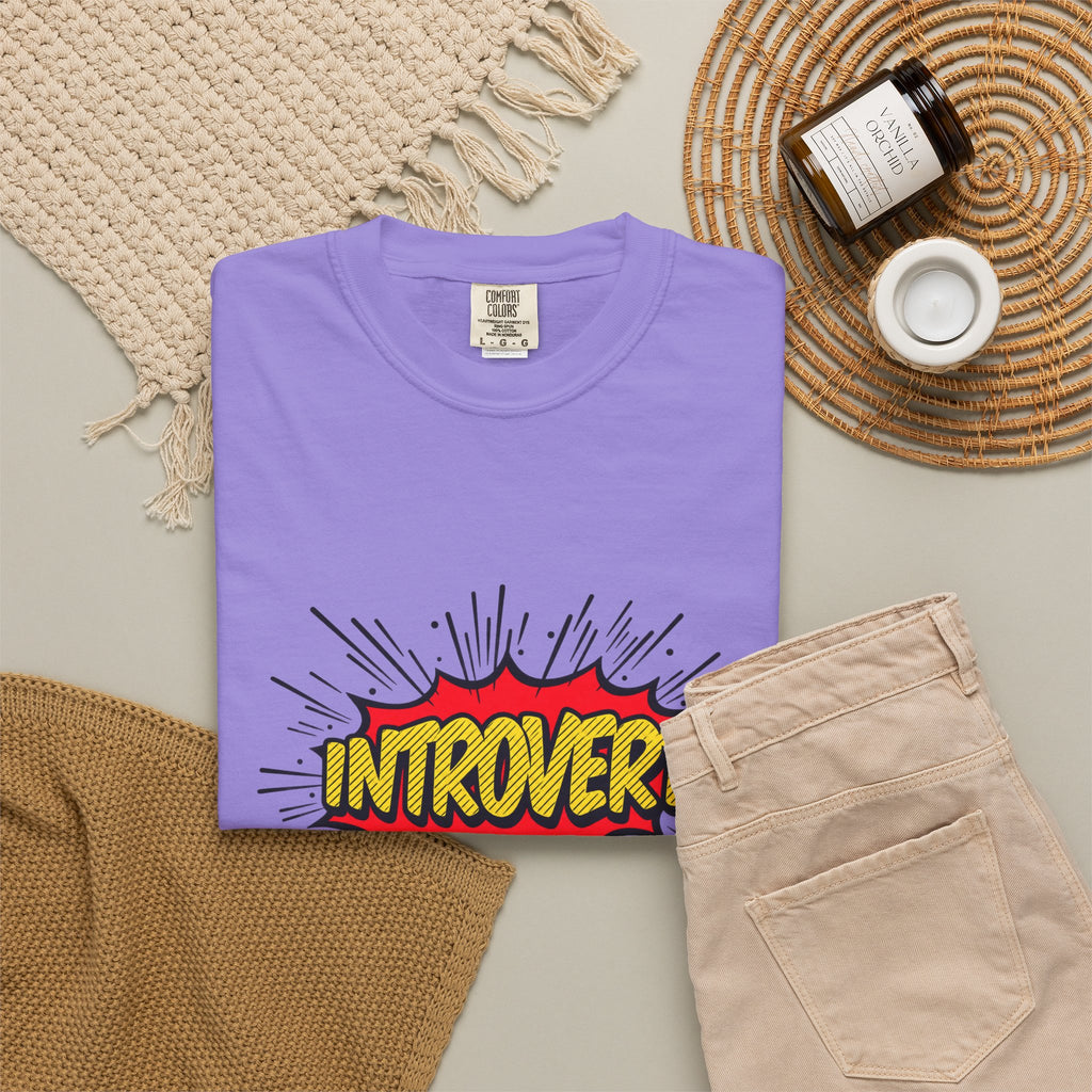 Introvert Comic Pop T-Shirt — Graphic "INTROVERT!" Tee