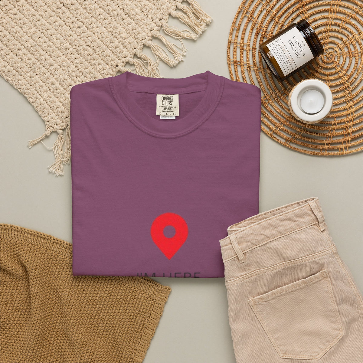 I’m Here T‑Shirt — Location Pin Graphic Tee