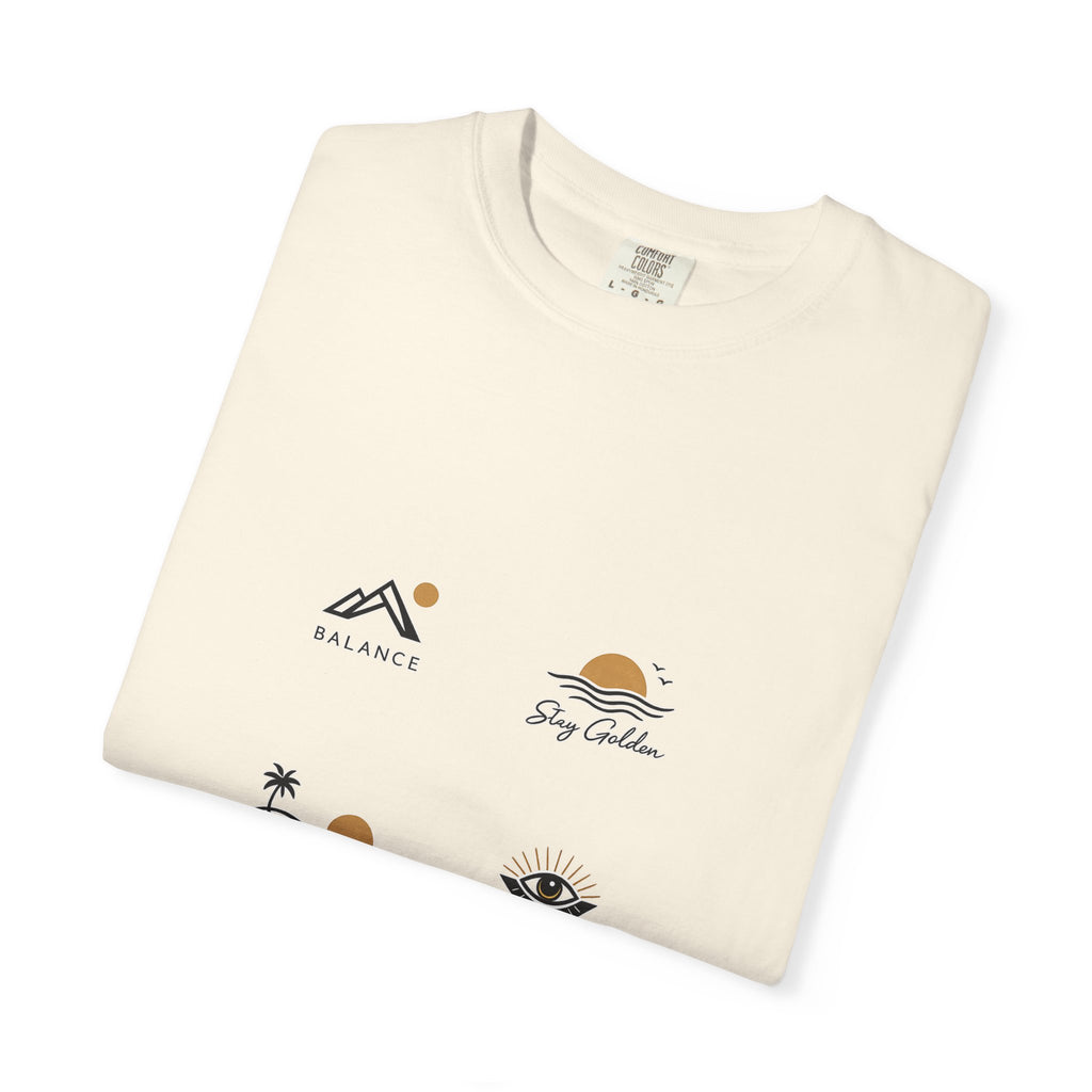 Paradise Club Tee — Minimal Sunset Palm Graphic T-Shirt