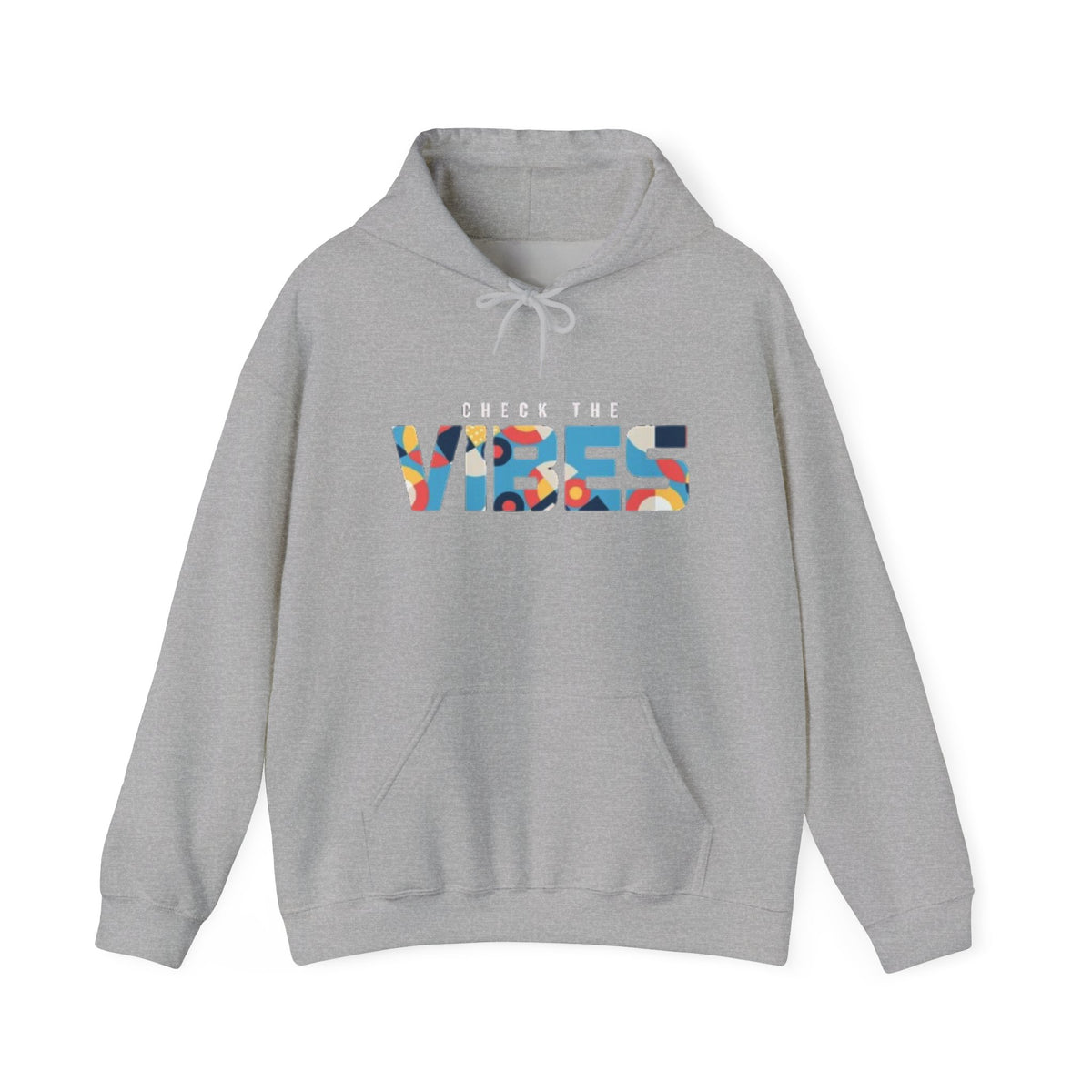 Check The Vibes Hoodie – Colorful Retro Graphic Pullover