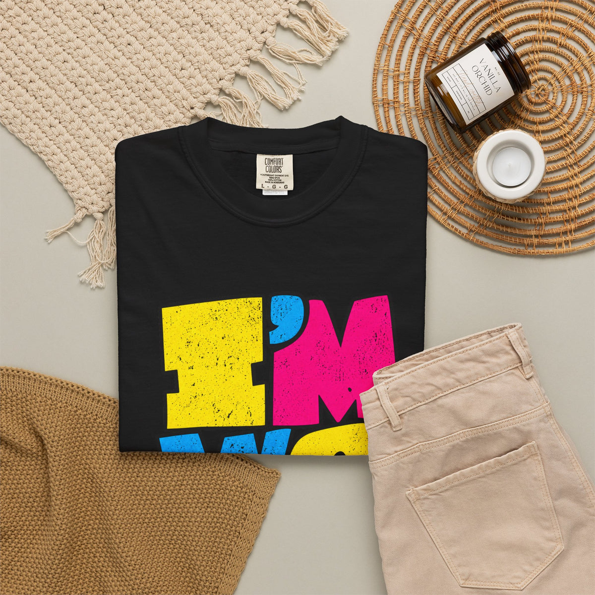 "I'M WEIRD" Colorblock Graphic T-Shirt — Retro Pop Statement Tee