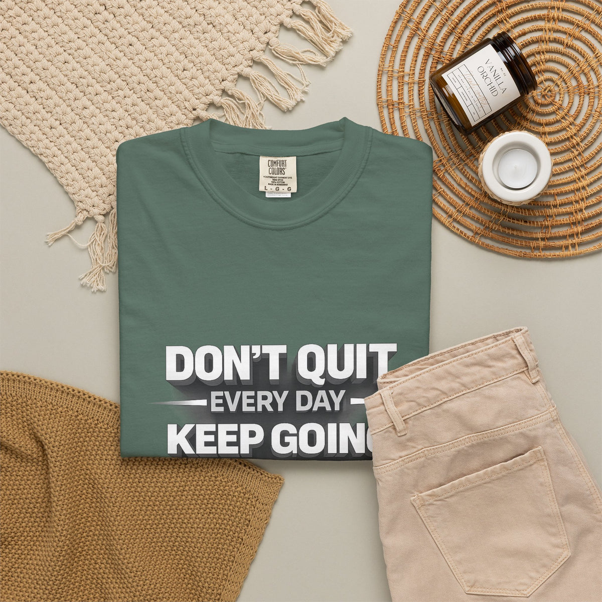 Motivational T-Shirt - "Don't Quit Every Day, Keep Going" Inspirational Tee