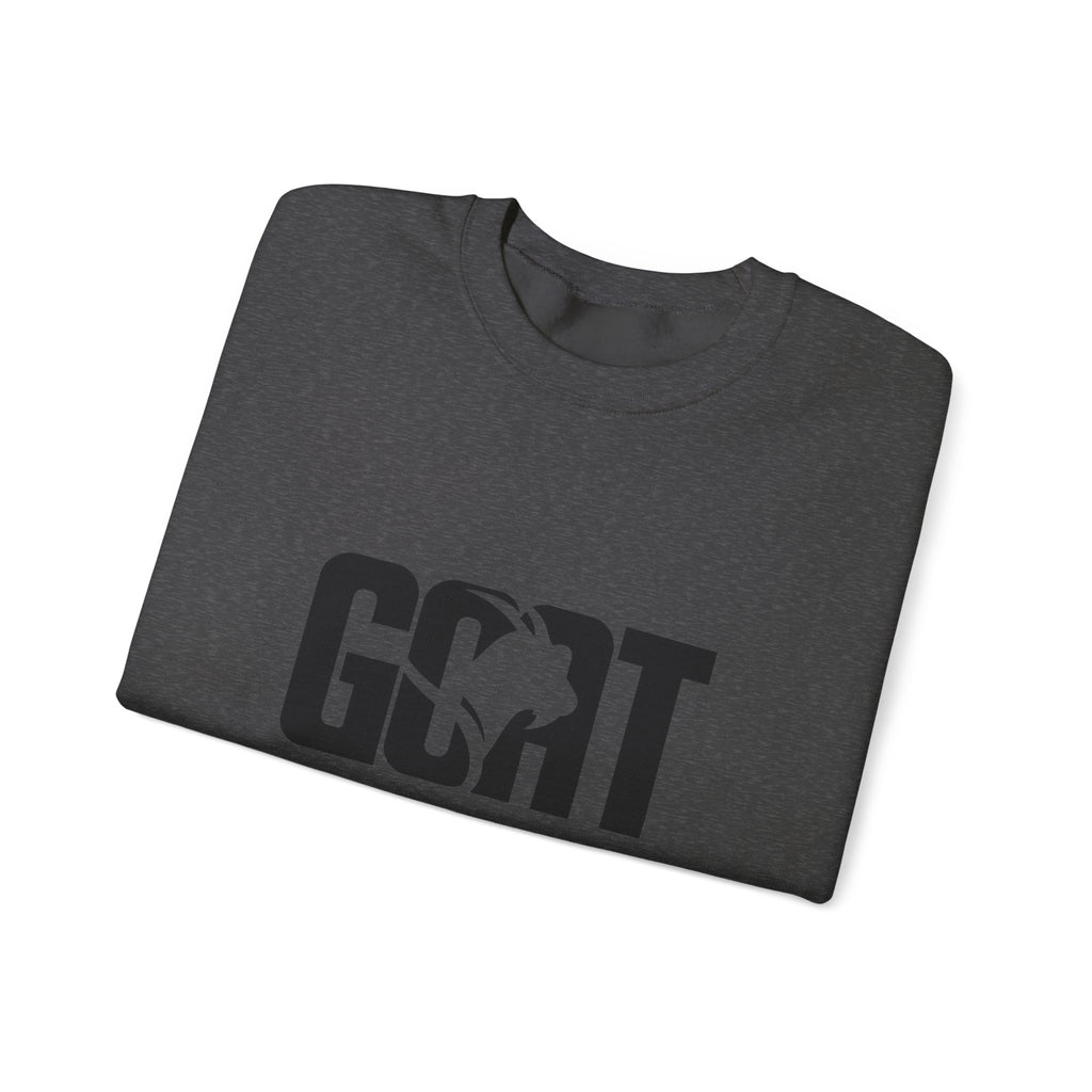 GOAT Graphic Sweatshirt — Athletic "GOAT" Logo Crewneck for Sports Fans