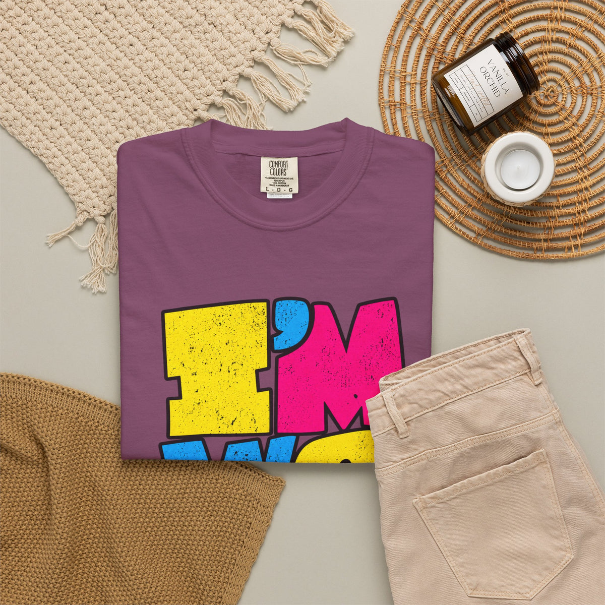 "I'M WEIRD" Colorblock Graphic T-Shirt — Retro Pop Statement Tee