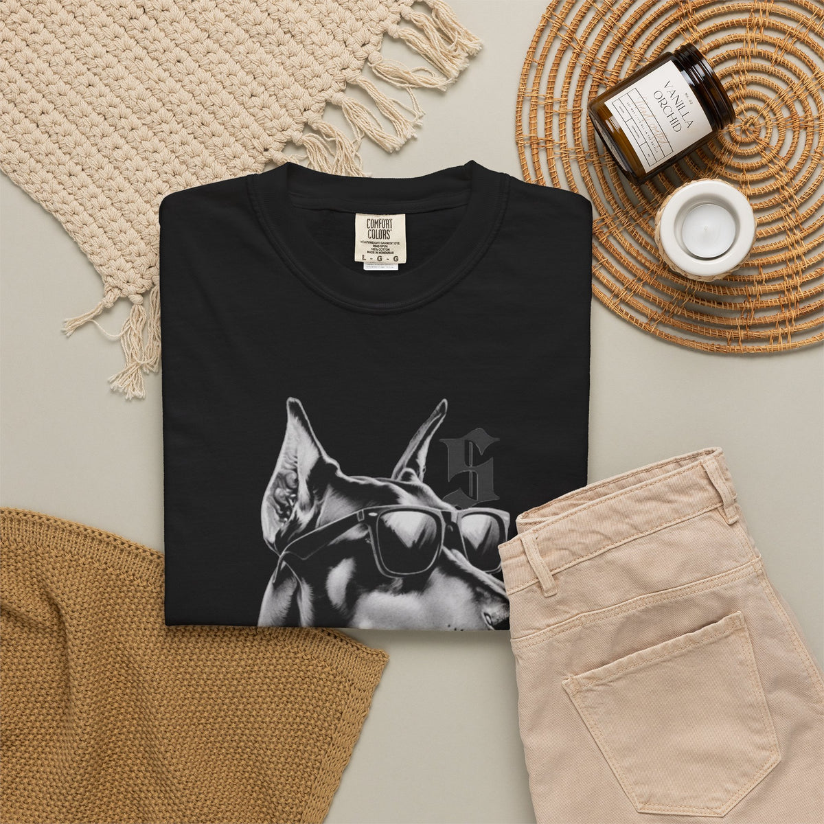 Doberman Sunglasses Graphic T-Shirt — "Snooper" Streetwear Tee