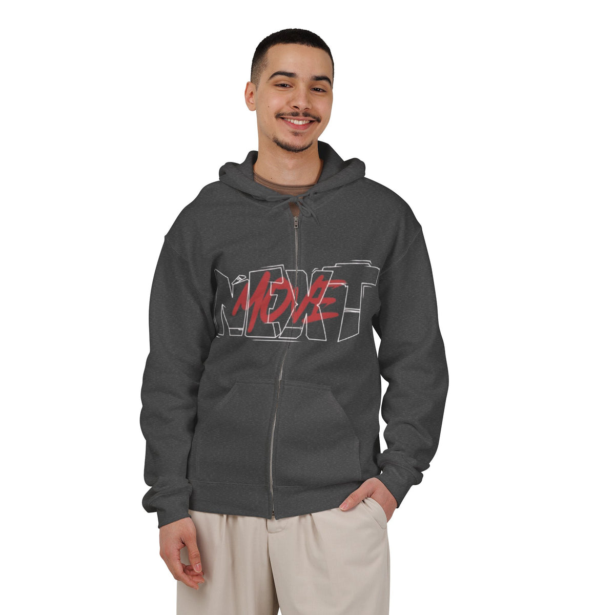 Next With Heart Zip Hoodie — 'NEXT' Graffiti Heart Full-Zip Hoodie