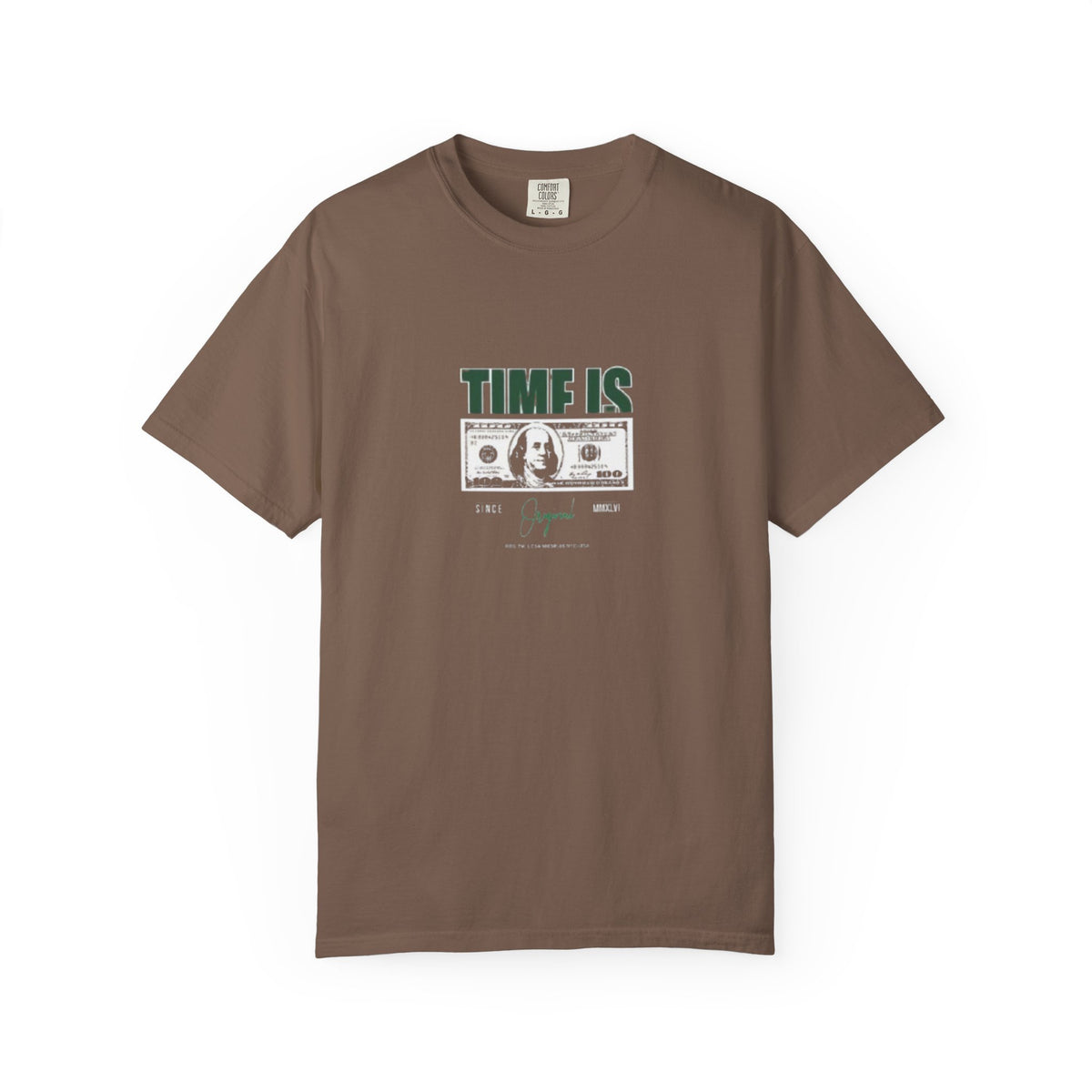 Money Vibe T-Shirt — "TIME IS" Graphic Dollar Bill Tee