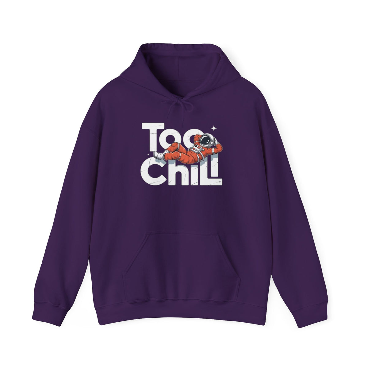 Too Chill Astronaut Hoodie — Retro Space Graphic Pullover
