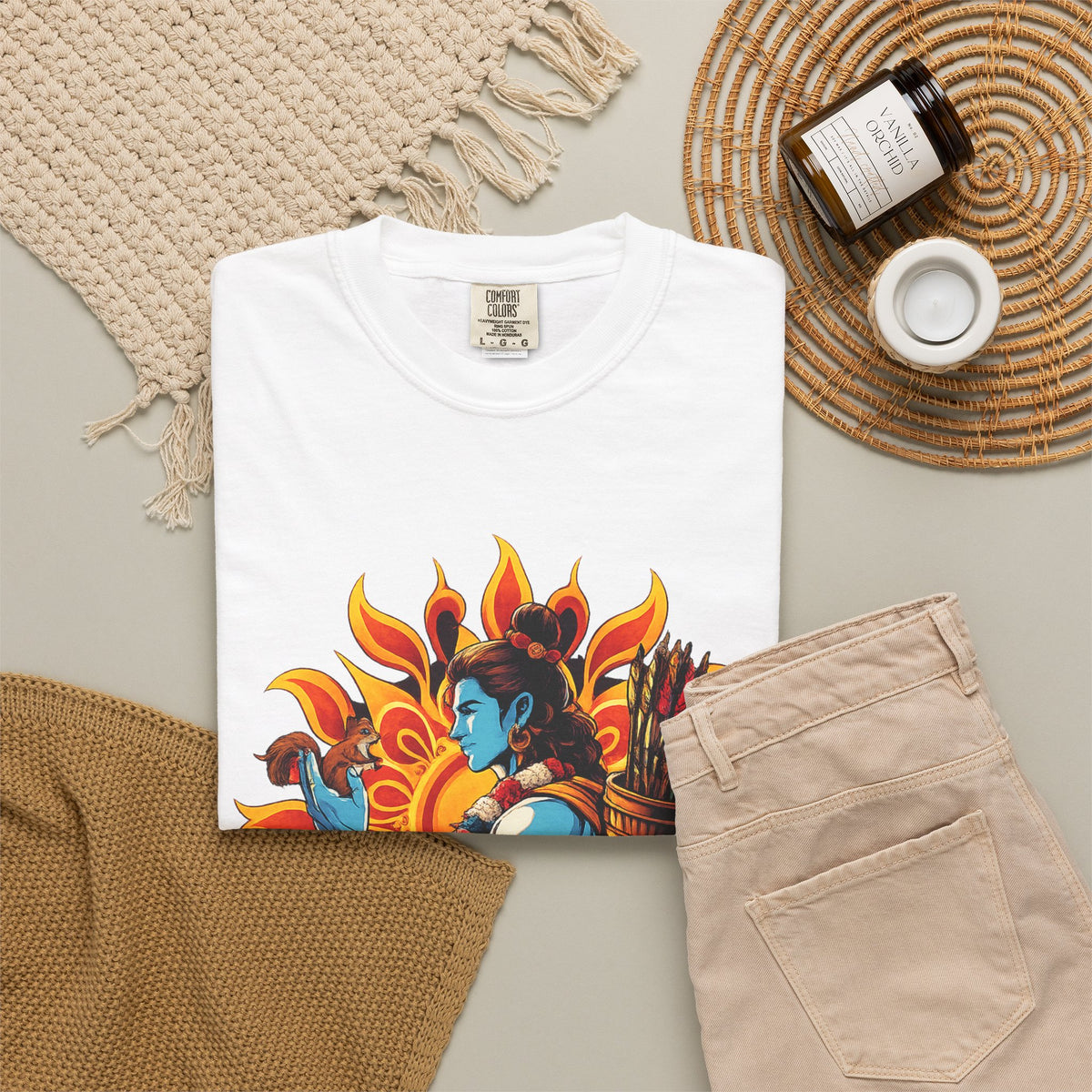 T-Shirt Ram Ji — Mythic Archer Illustration Tee (Sunburst Warrior Graphic)