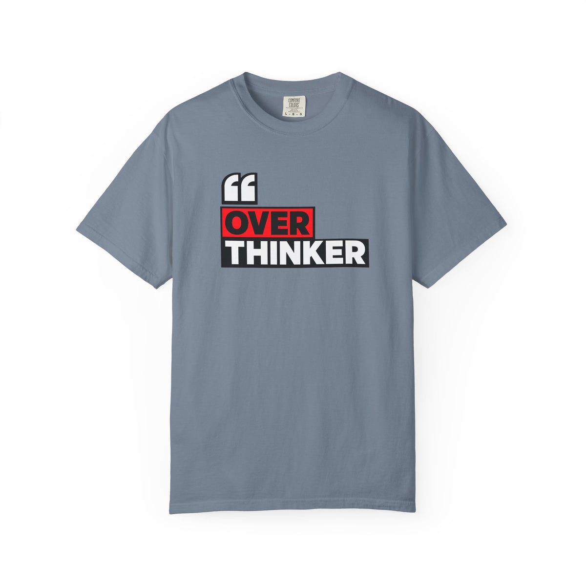 Overthinker Graphic T-Shirt — Bold Red & Black Text Tee