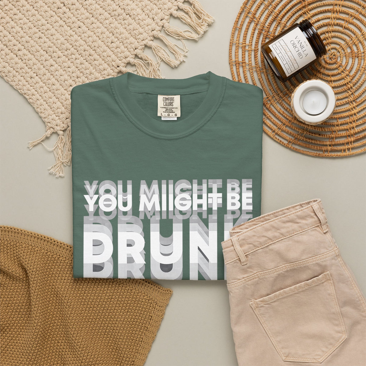 T-Shirt — "You Might Be Drunk" Distressed Text Graphic Tee