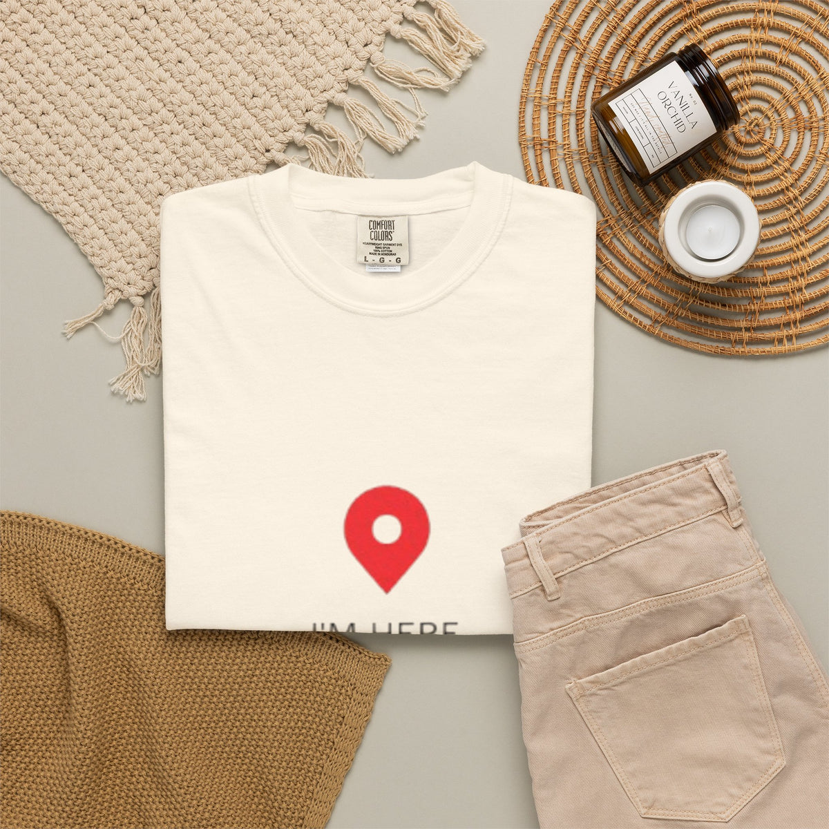 I’m Here T‑Shirt — Location Pin Graphic Tee