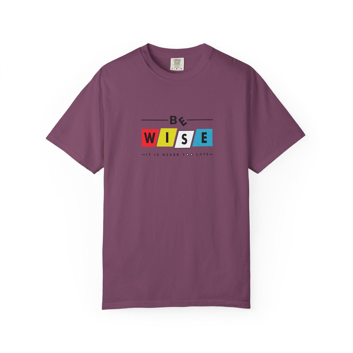 Be Wise Graphic T-Shirt — Color Block Inspirational Tee