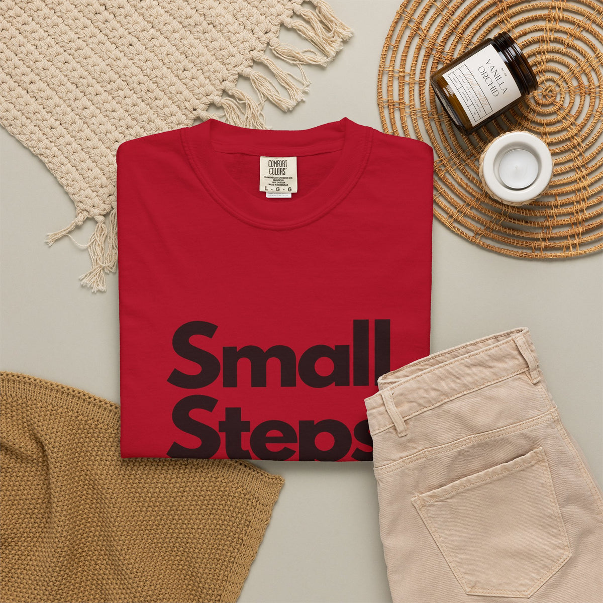 Motivational Tee — “Small Steps Every Day.” Inspirational Casual T-Shirt