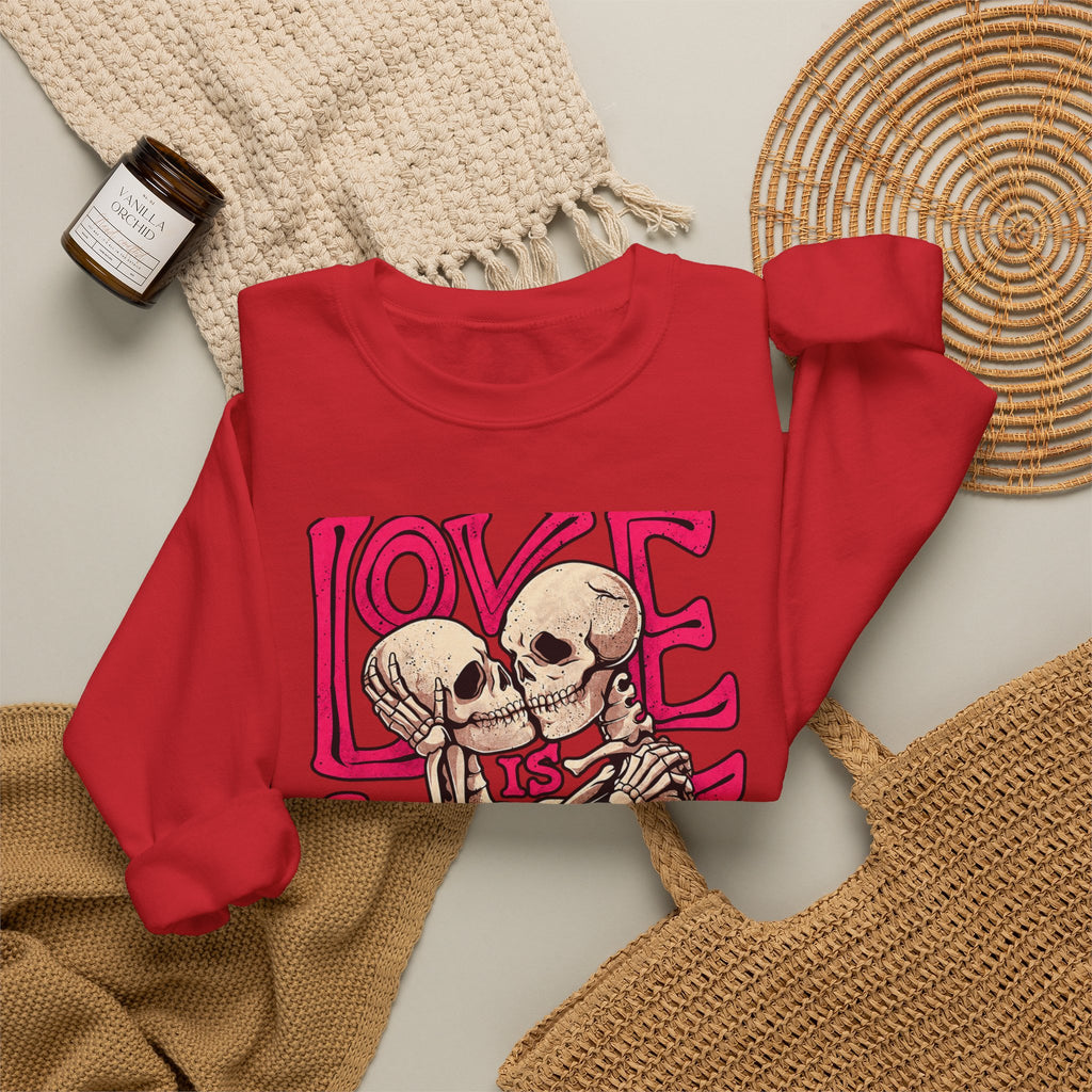 Skeleton Couple 'Love Is Love' Crewneck Sweatshirt
