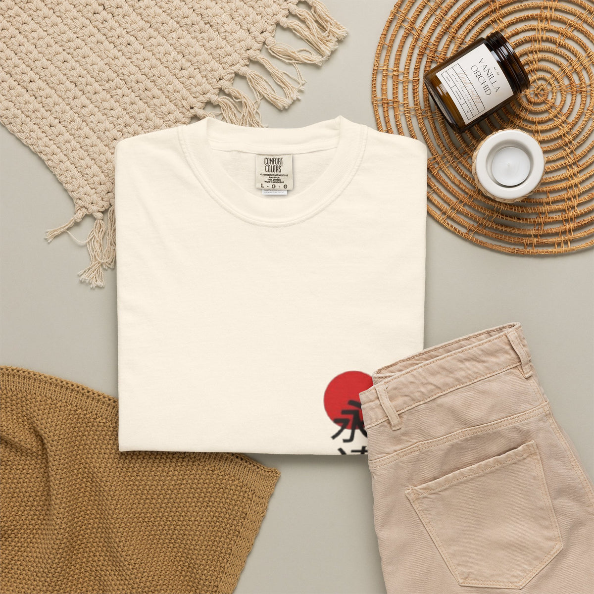 Japanese Victory Tee — "永遠に勝つ" Vertical Sun Graphic T-Shirt