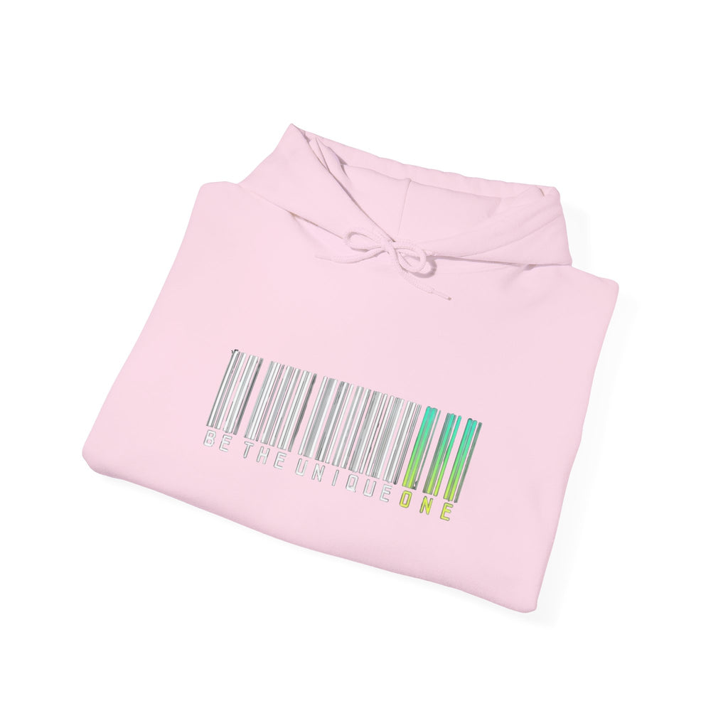 Unique One Barcode Hoodie — "Be the Unique One" Graphic Pullover