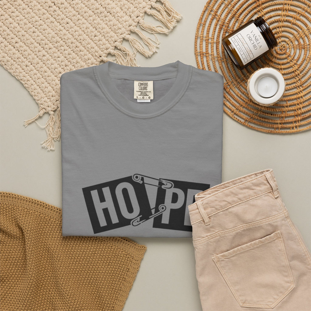 Hope Safety Pin T-Shirt — Graphic 'HOPE' Design