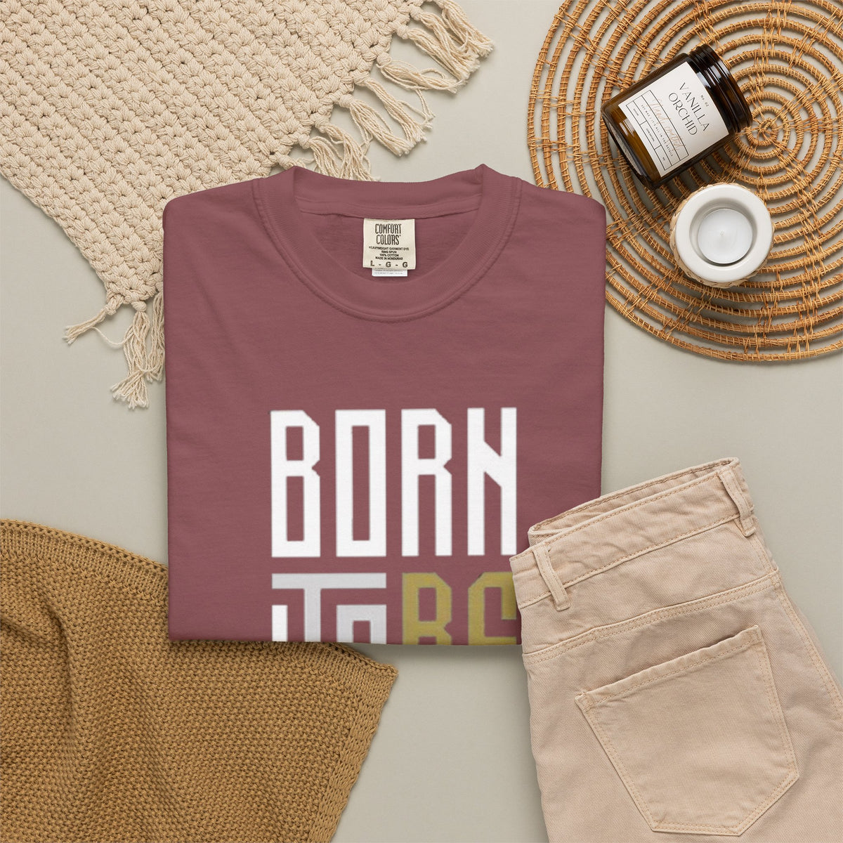 T-Shirt — "Born To Be Untile" Bold Vertical Typography Tee