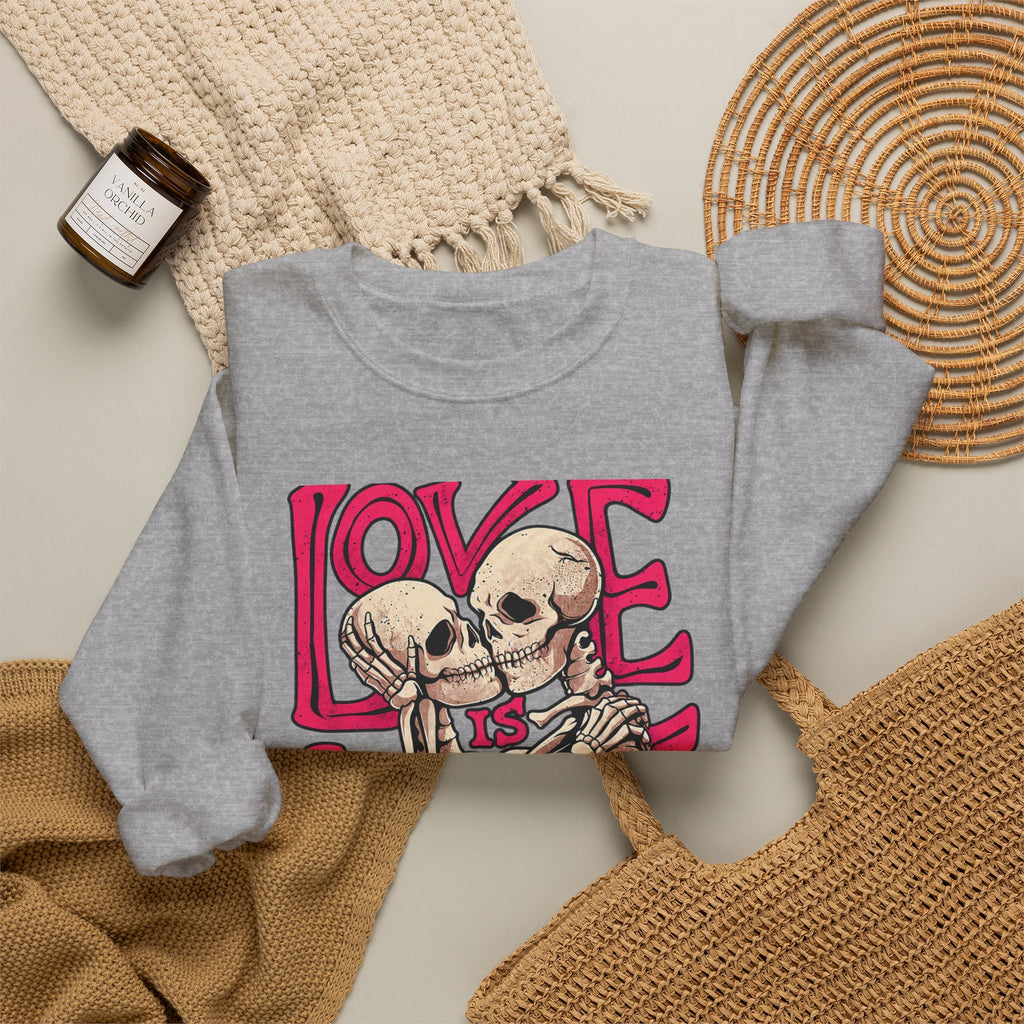 Skeleton Couple 'Love Is Love' Crewneck Sweatshirt