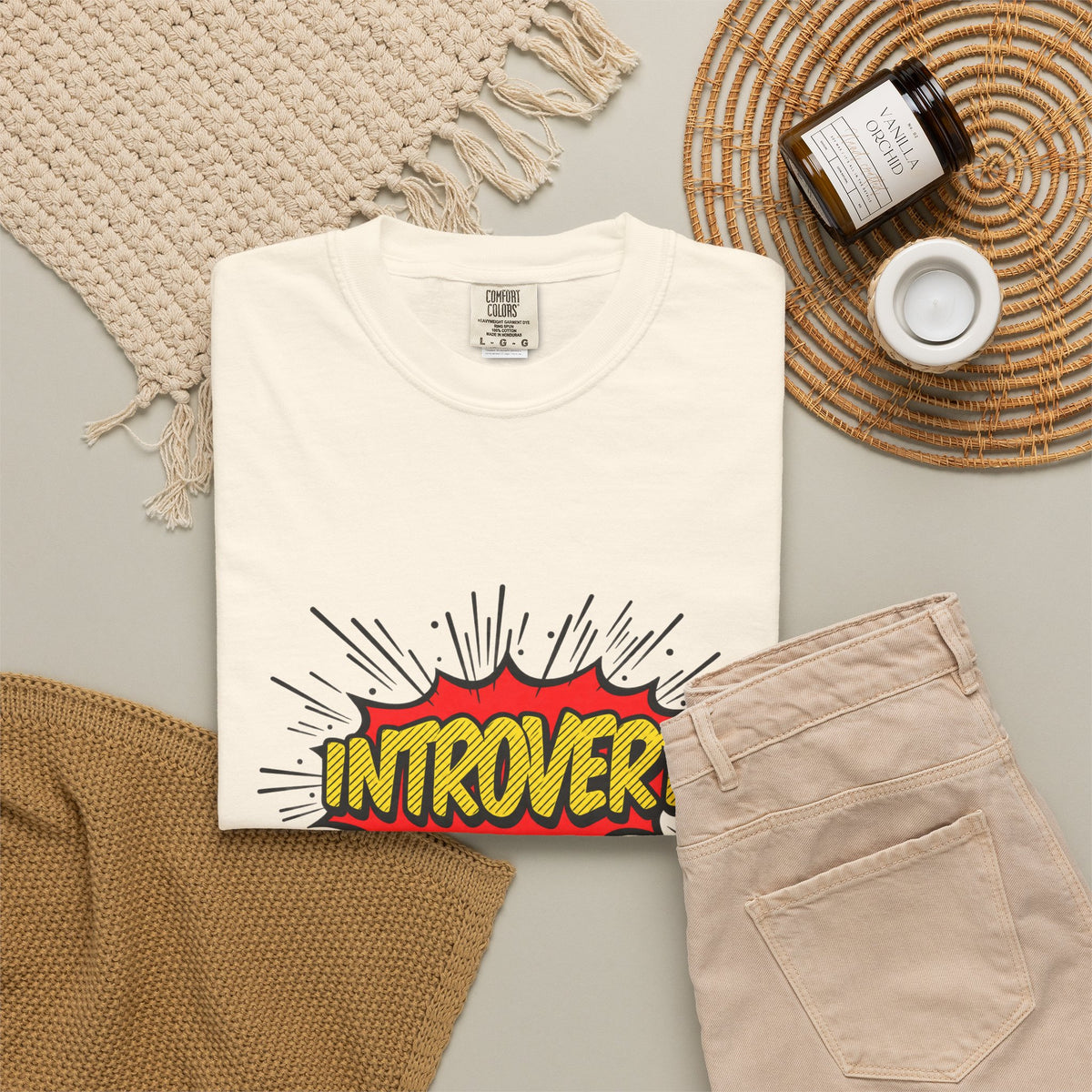Introvert Comic Pop T-Shirt — Graphic "INTROVERT!" Tee